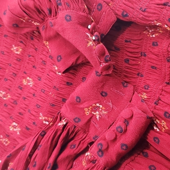 Free People Two Faces Ruby Viscose Rayon Mini Dress Small - Picture 14 of 16